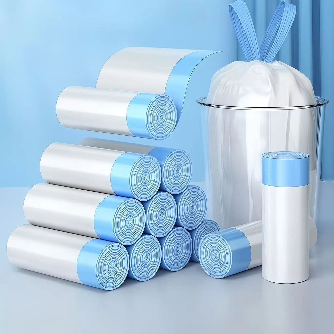 Pet Poop & Litter Bags β 10 Rolls, 4 Gallon Thick Drawstring Waste Bags | Leak-Proof, Large Capacity | For Cat Litter Box, Dog Waste & Home Cleaning