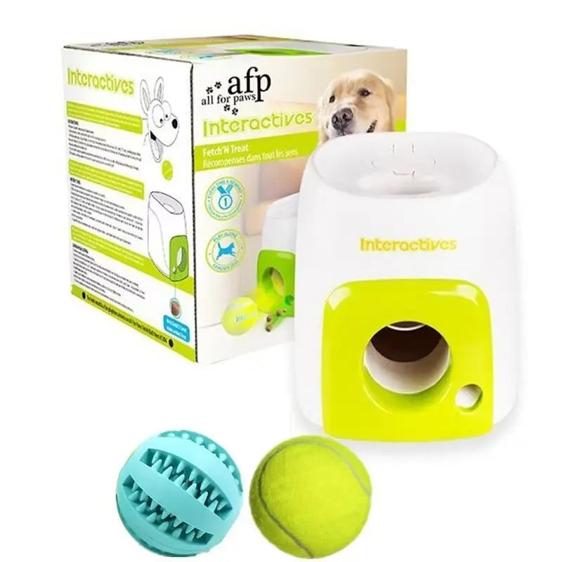 Interactive Automatic Tennis Ball Launcher for Dogs – Treat Reward Training Toy for Small & Medium Breeds
