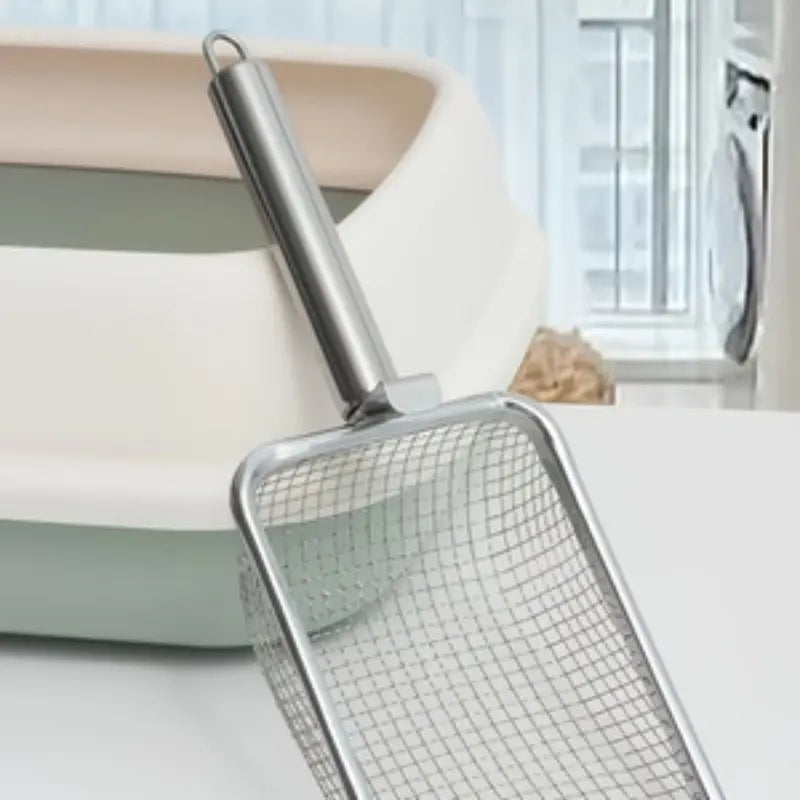 Stainless Steel Pet Waste Scoop β Cat Litter, Dog & Chicken Waste | Filter Net | Durable, Easy-Clean Multi-Purpose Pet Care Tool