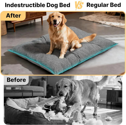Veehoo Indestructible Dog Bed for Crates — Chew-Proof, Reinforced Corners | High-Loft Padding | Washable Pet Mat for Large Dogs | 4 Sizes