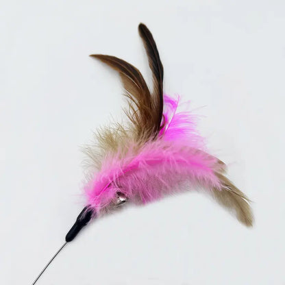 Feather Cat Toy Collar — Interactive Wand Teaser with Bell | Adjustable Silicone Neck Collar | Indoor Hunting & Exercise Toy for Cats & Kittens