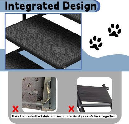 Foldable Dog Stairs for Car — 6-Step Pet Ramp | Anti-Slip, 220 lbs Capacity | Portable Steps for Large Dogs & Seniors