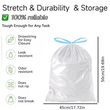 Pet Poop & Litter Bags — 10 Rolls, 4 Gallon Thick Drawstring Waste Bags | Leak-Proof, Large Capacity | For Cat Litter Box, Dog Waste & Home Cleaning