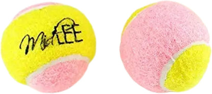 Mini Dog Tennis Balls 1.5" — Pack of 12 Yellow & Pink | Soft Fabric Fetch Balls for Small Dogs & Puppies | Fits Automatic Ball Launchers | No Squeaker
