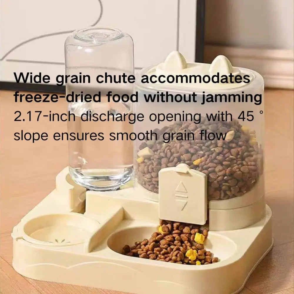 Automatic Cat Feeder & Water Dispenser Combo — Large Capacity Auto Food Dispenser | Scheduled Feeding | Essential Pet Care for Busy Owners