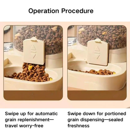 Automatic Cat Feeder & Water Dispenser Combo — Large Capacity Auto Food Dispenser | Scheduled Feeding | Essential Pet Care for Busy Owners