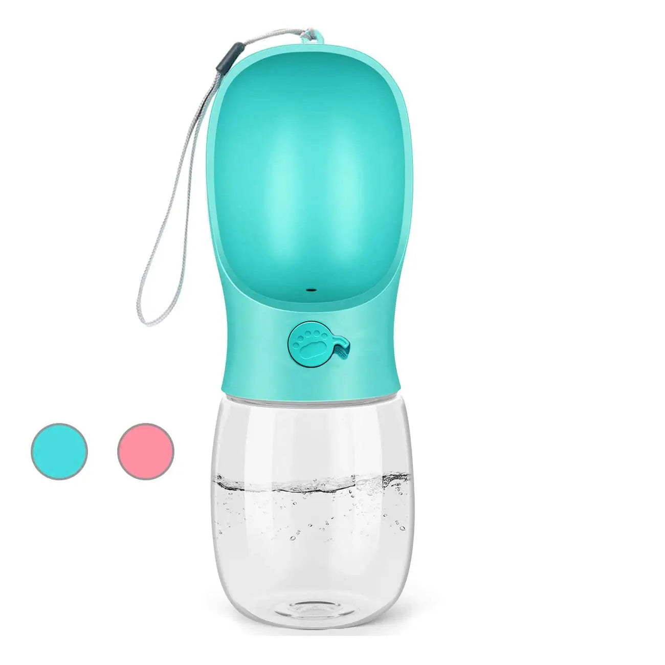 Portable Dog Water Bottle — 19oz Leak-Proof Travel Dispenser with Big Trough & Water Recovery | One-Hand Operation | Food-Grade Plastic for Outdoor Walking, Hiking & Travel