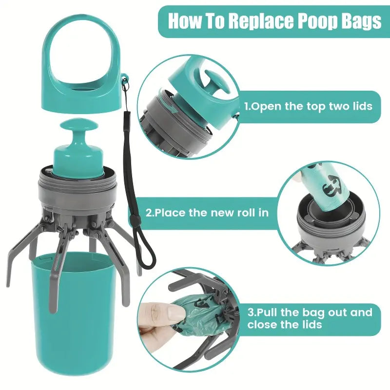Portable Dog Poop Scooper & Waste Bag Dispenser – Clean, Hygienic & Easy Pet Waste Pickup