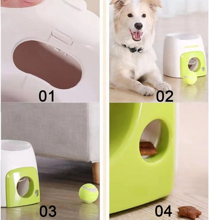 Interactive Automatic Tennis Ball Launcher for Dogs – Treat Reward Training Toy for Small & Medium Breeds