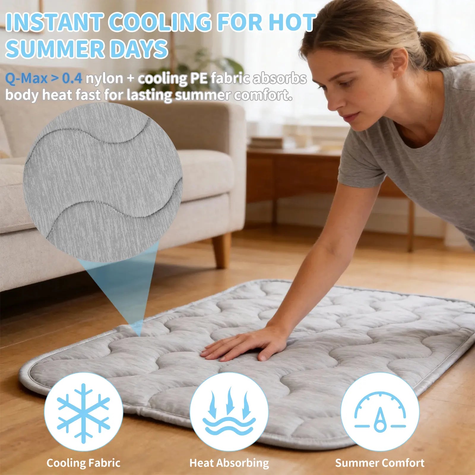PETZOOKA XL Cooling Mat for Dogs & Cats – Self-Cooling Washable Pet Bed with Non-Slip Base