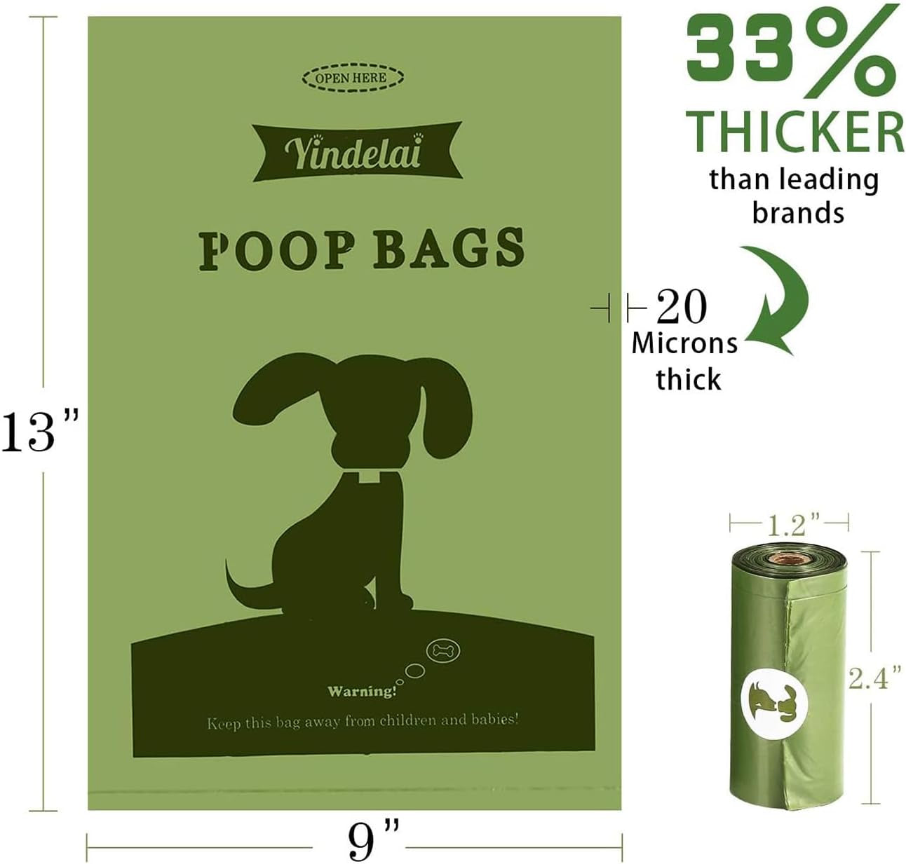 Biodegradable Scented Dog Poop Bags — 450 Count, 18 Rolls | Leak-Proof, Extra-Thick 9x13" Bags | Dispenser Included | Degrades in 12–18 Months | All Breeds & Sizes