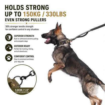 AUROTH Tactical Dog Collar — Military-Grade Nylon, Heavy-Duty Metal Buckle & Control Handle | Adjustable, Padded & Durable | For Small, Medium & Large Dogs