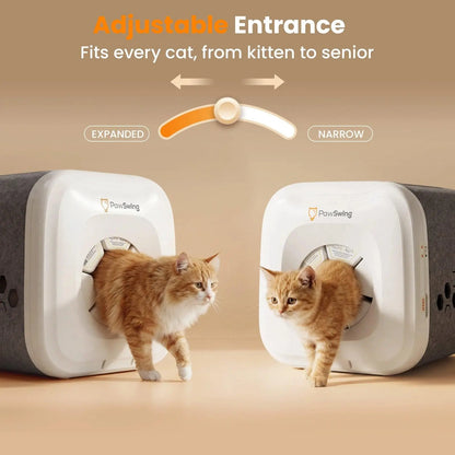Pawswing Neo Cat Self-Groomer — 360° Hands-Free Brush for Shedding & Hairball Control | Tongue-Mimicking Bristles | Auto Fur Collection | No Batteries Needed