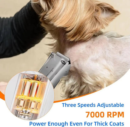 PetGroom 2-in-1 Vacuum Grooming Kit – Cordless Dog & Cat Hair Trimmer with Powerful Suction
