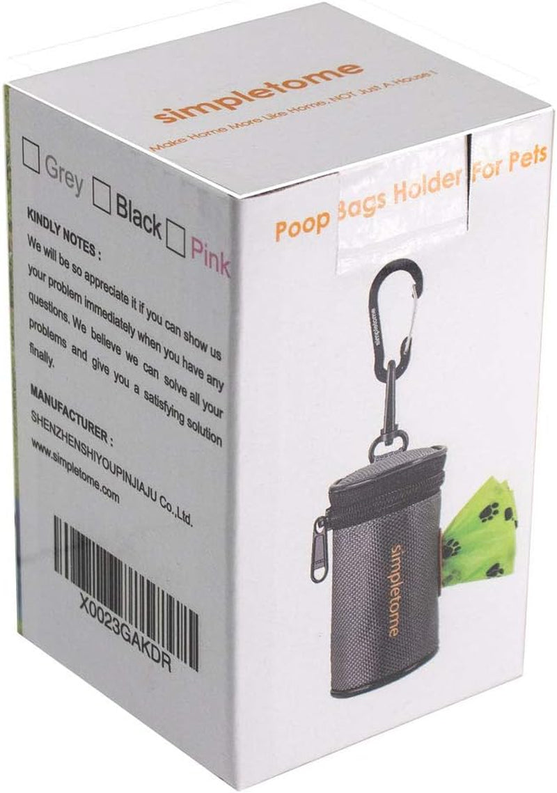 Dog Poop Bag Dispenser for Leash — 1680D Waterproof Oxford, YKK Zipper & 360° Rotating Hook | Silent, Anti-Bite & Reinforced | Includes 1 Free Roll | Grey