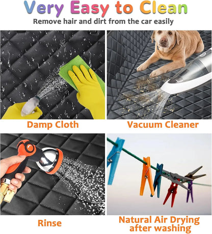 Dog Car Seat Cover Hammock — Waterproof, Scratch-Proof & Nonslip | Side Flaps, Mesh Window & Storage Pocket | Fits Sedans, SUVs & Trucks | Heavy-Duty 4-Layer Protection