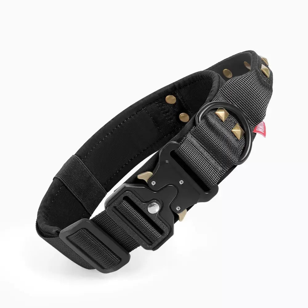 AUROTH Tactical Dog Collar — Military-Grade Nylon, Heavy-Duty Metal Buckle & Control Handle | Adjustable, Padded & Durable | For Small, Medium & Large Dogs