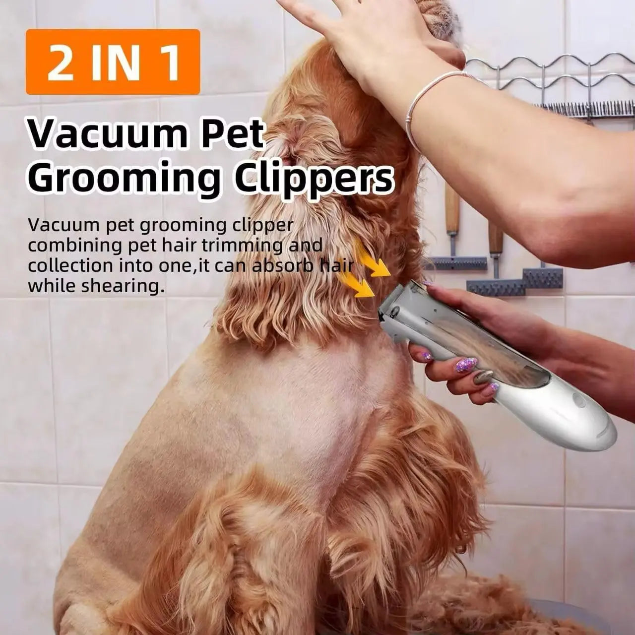 PetGroom 2-in-1 Vacuum Grooming Kit – Cordless Dog & Cat Hair Trimmer with Powerful Suction
