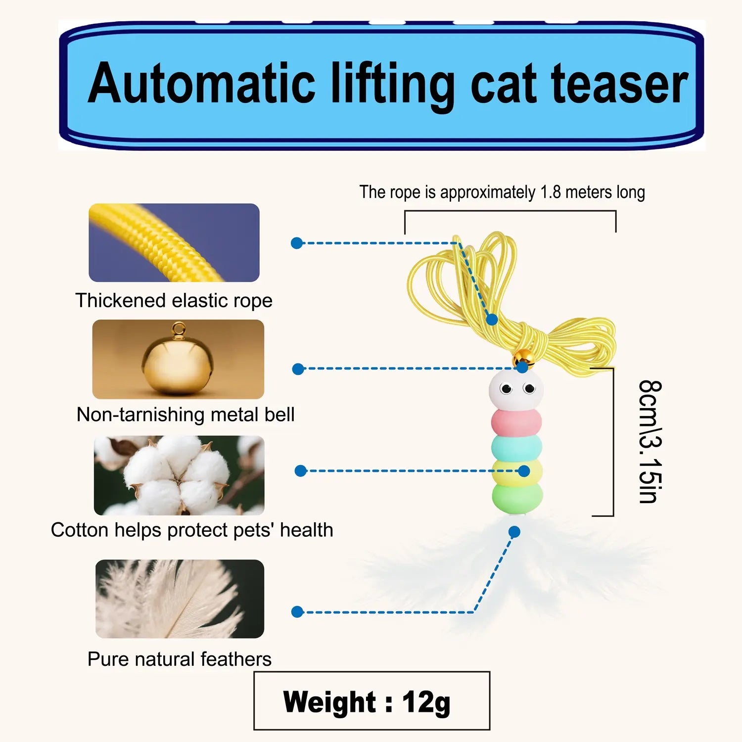 Rechargeable Hanging Door Cat Toy — Automatic Electric Flying Feather Wand | Elastic Rope & Replacement Toy Included | Interactive Chase & Exercise Toy for Kittens, Adult & Multi-Cat Households