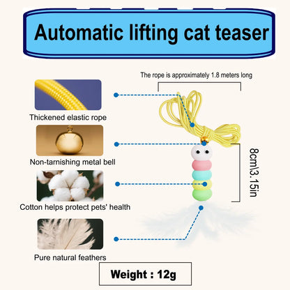 Rechargeable Hanging Door Cat Toy — Automatic Electric Flying Feather Wand | Elastic Rope & Replacement Toy Included | Interactive Chase & Exercise Toy for Kittens, Adult & Multi-Cat Households