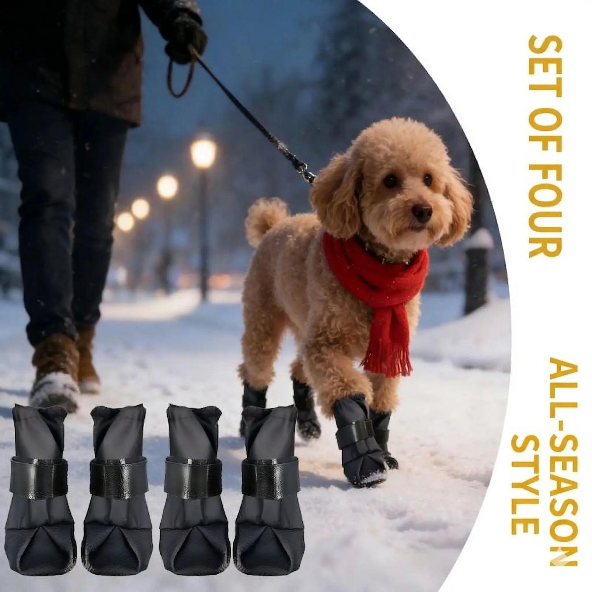 All-Season High-Top Dog Boots — Waterproof, Non-Slip & Durable Paw Protection | Keeps Paws Clean & Safe on Any Terrain | For Small, Medium & Large Dogs