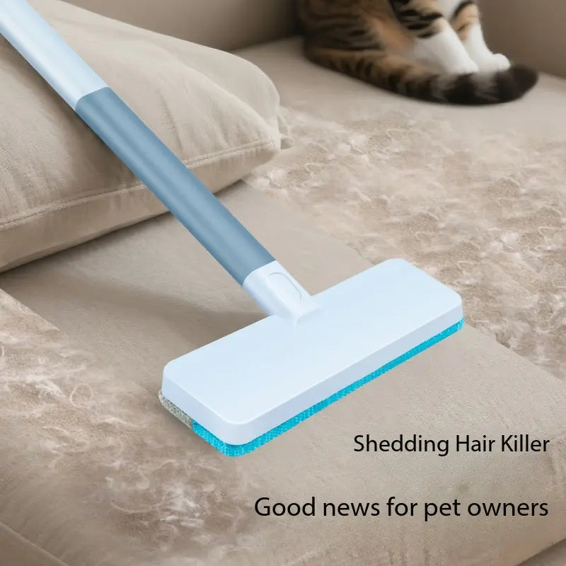 Reusable Pet Hair Remover Brush — Extra-Long Handle, Washable Lint Cleaner for Dog & Cat Hair | Multi-Surface Use on Furniture, Bedding, Clothes & Car Interiors