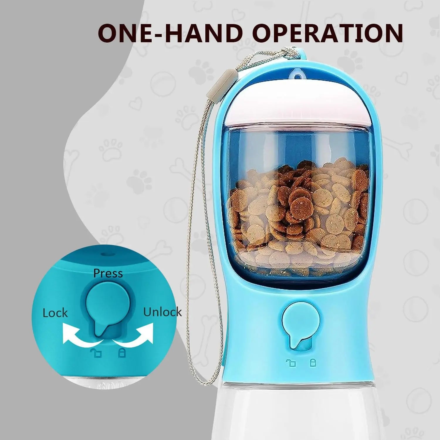 Portable Dog Water Bottle — 19oz Leak-Proof Travel Dispenser with Big Trough & Water Recovery | One-Hand Operation | Food-Grade Plastic for Outdoor Walking, Hiking & Travel