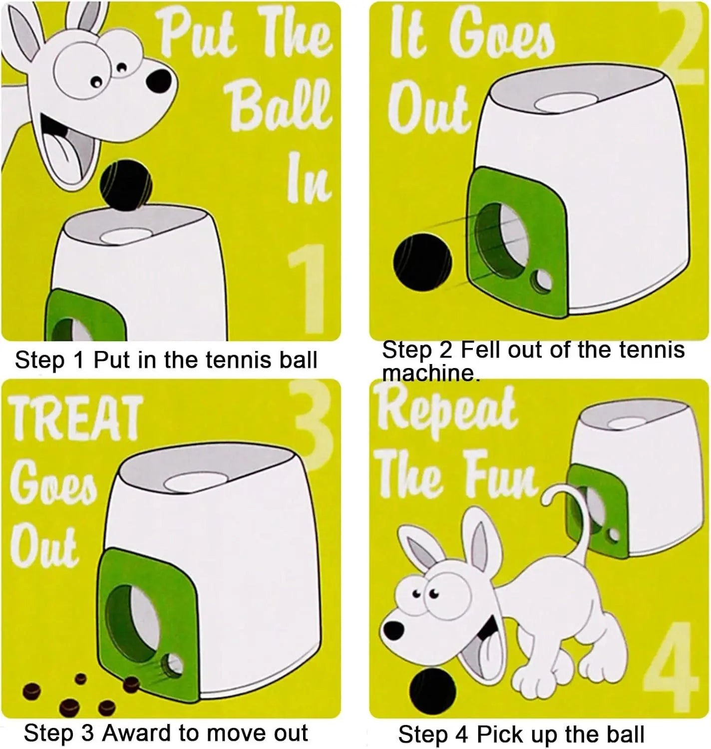 Interactive Automatic Tennis Ball Launcher for Dogs – Treat Reward Training Toy for Small & Medium Breeds