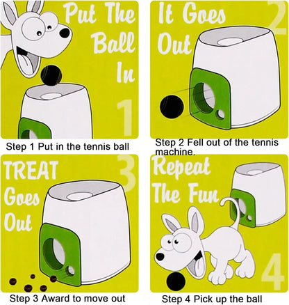 Interactive Automatic Tennis Ball Launcher for Dogs – Treat Reward Training Toy for Small & Medium Breeds