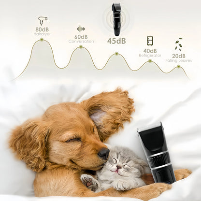 Tife Rechargeable Pet Grooming Clipper Kit – Quiet Cordless Waterproof Trimmer for Dogs & Cats with Thick Coats