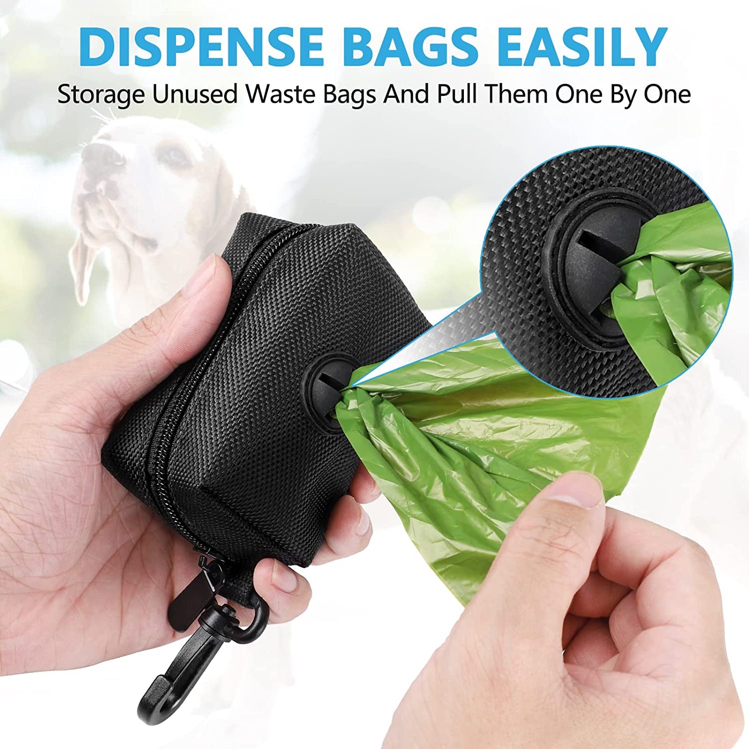 Dog Poop Bag Dispenser & Carrier Set — 2 Pack, Purple & Black | Soft Oxford Fabric, Leash Attachment | Hands-Free Walking Set with Waste Bag Holder | Fits Any Leash or Harness