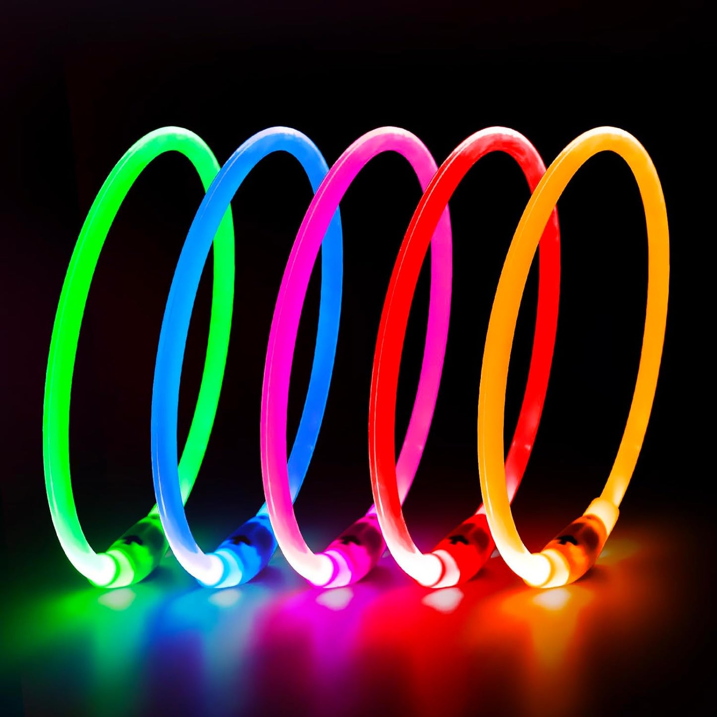 LED Light-Up Dog Collar — USB Rechargeable, 360° Glow, Visible Up to 400 Yards | 3 Flash Modes | Adjustable for All Sizes | Water-Resistant Night Safety Collar | Red