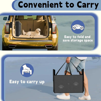 Foldable Dog Stairs for Car — 6-Step Pet Ramp | Anti-Slip, 220 lbs Capacity | Portable Steps for Large Dogs & Seniors