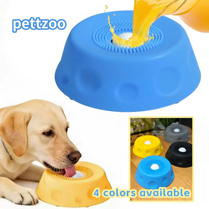 2-in-1 Dog Slow Feeder Bowl & Lick Mat with Rolling Ball — Suction Cup Base | No-Mess Liquid Treat Dispenser | Mental Enrichment & Digestive Health