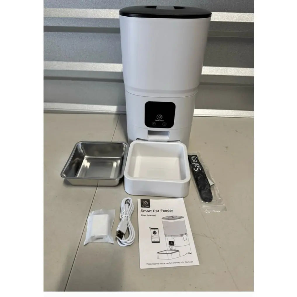 PAPIFEED Wi-Fi Automatic Pet Feeder — 6L App-Controlled Dog & Cat Feeder | Scheduled Feeding, Smart Life Compatible | Stainless Steel & Plastic | Dishwasher Safe Parts