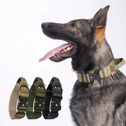 AUROTH Tactical Dog Collar — Military-Grade Nylon, Heavy-Duty Metal Buckle & Control Handle | Adjustable, Padded & Durable | For Small, Medium & Large Dogs