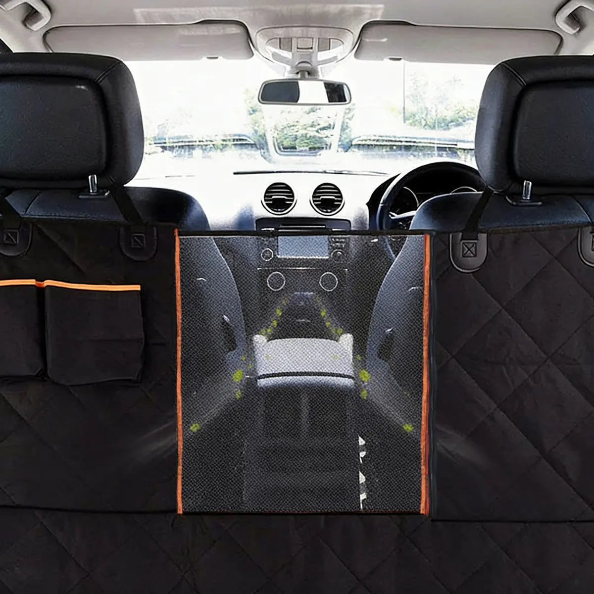 Dog Car Seat Cover Hammock — Waterproof, Scratch-Proof & Nonslip | Side Flaps, Mesh Window & Storage Pocket | Fits Sedans, SUVs & Trucks | Heavy-Duty 4-Layer Protection