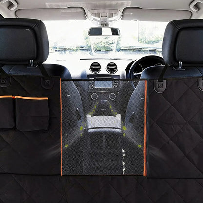 Dog Car Seat Cover Hammock — Waterproof, Scratch-Proof & Nonslip | Side Flaps, Mesh Window & Storage Pocket | Fits Sedans, SUVs & Trucks | Heavy-Duty 4-Layer Protection