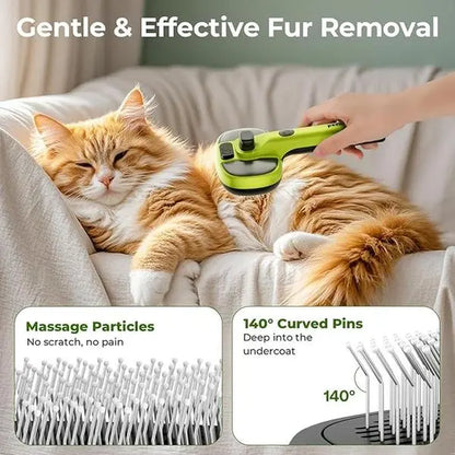 Pecute Cat Steam Brush — Self-Cleaning Grooming Brush with 2 Water Spray Modes & Large Capacity Tank | Reduces Shedding, Massages & Conditions Coat | Cool Mist | For Cats & Dogs