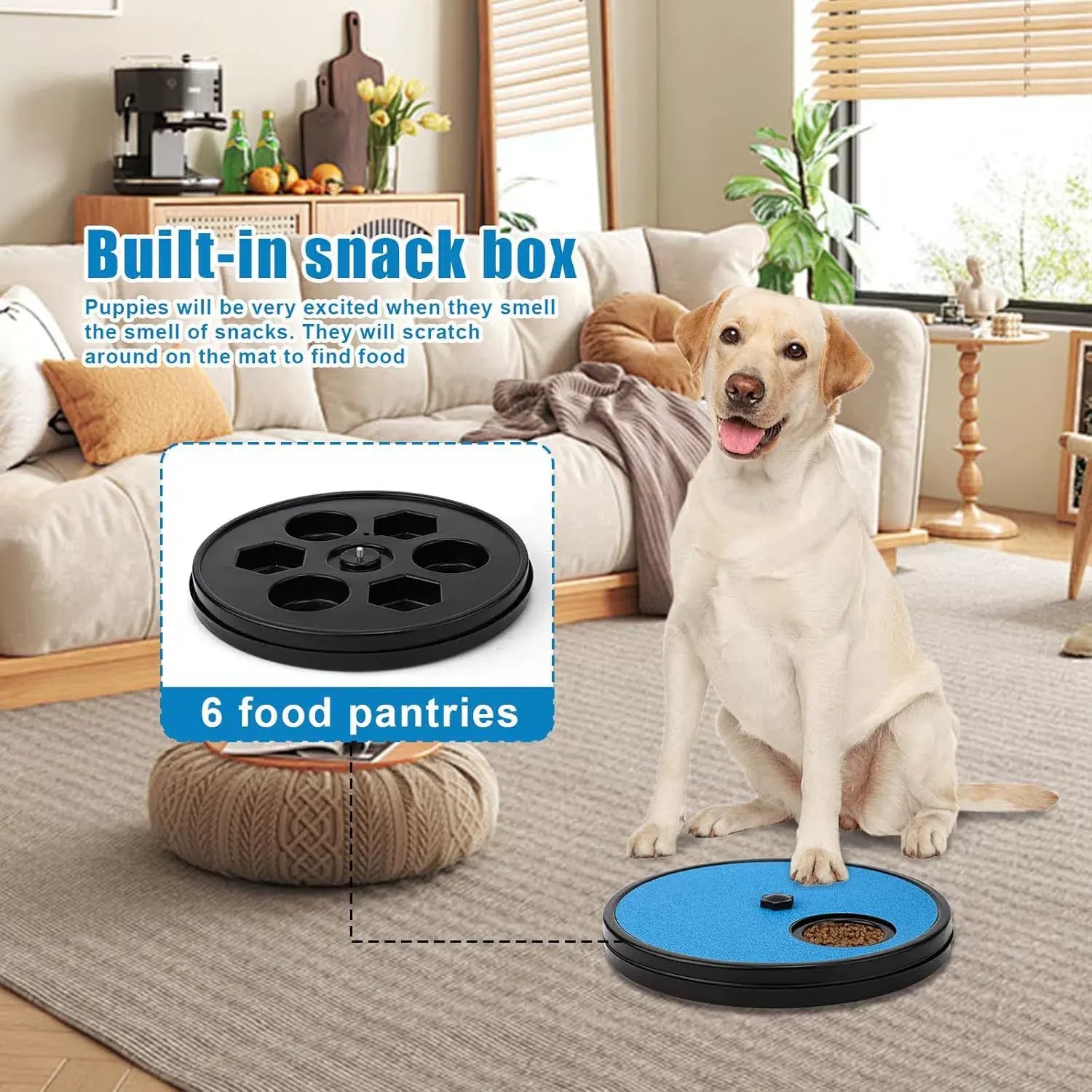 2-in-1 Dog Scratch Board & Slow Feeder Bowl — Natural Nail Filing Toy with Treat Dispenser | No Clippers Needed | Interactive Puzzle Toy for Bored & Anxious Dogs