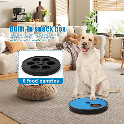 2-in-1 Dog Scratch Board & Slow Feeder Bowl — Natural Nail Filing Toy with Treat Dispenser | No Clippers Needed | Interactive Puzzle Toy for Bored & Anxious Dogs