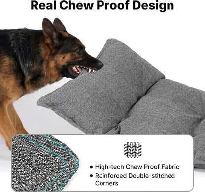 Veehoo Indestructible Dog Bed for Crates — Chew-Proof, Reinforced Corners | High-Loft Padding | Washable Pet Mat for Large Dogs | 4 Sizes