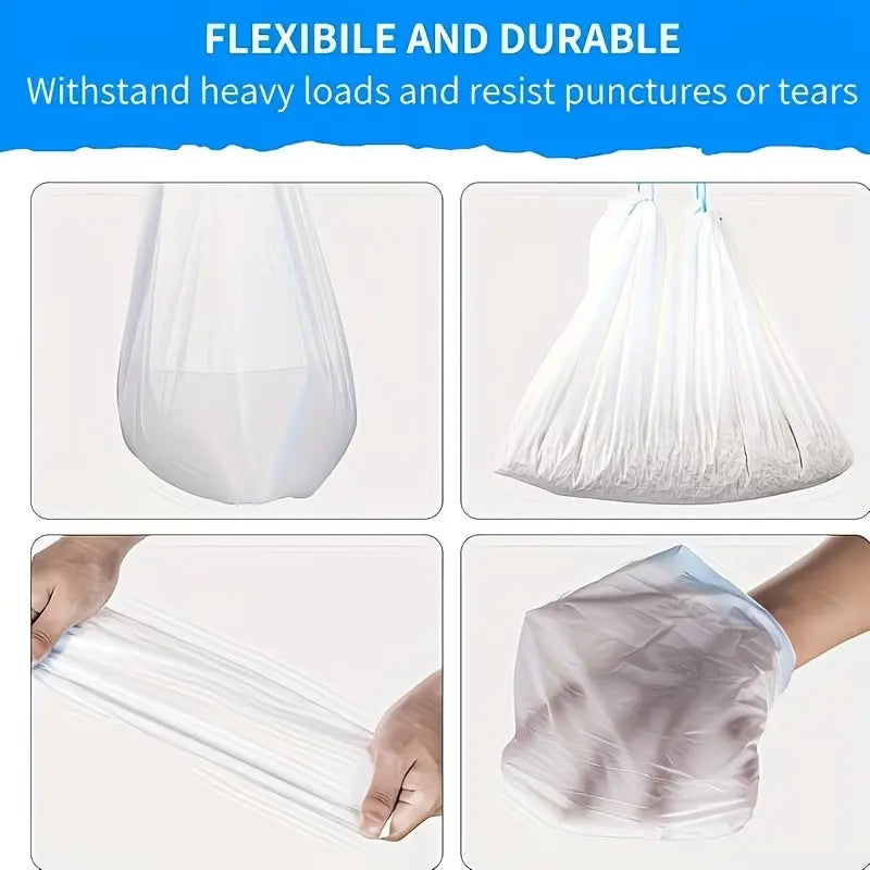 Pet Poop & Litter Bags — 10 Rolls, 4 Gallon Thick Drawstring Waste Bags | Leak-Proof, Large Capacity | For Cat Litter Box, Dog Waste & Home Cleaning