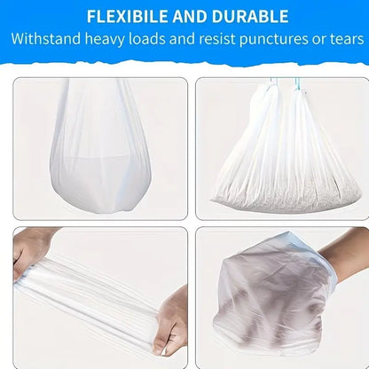Pet Poop & Litter Bags — 10 Rolls, 4 Gallon Thick Drawstring Waste Bags | Leak-Proof, Large Capacity | For Cat Litter Box, Dog Waste & Home Cleaning