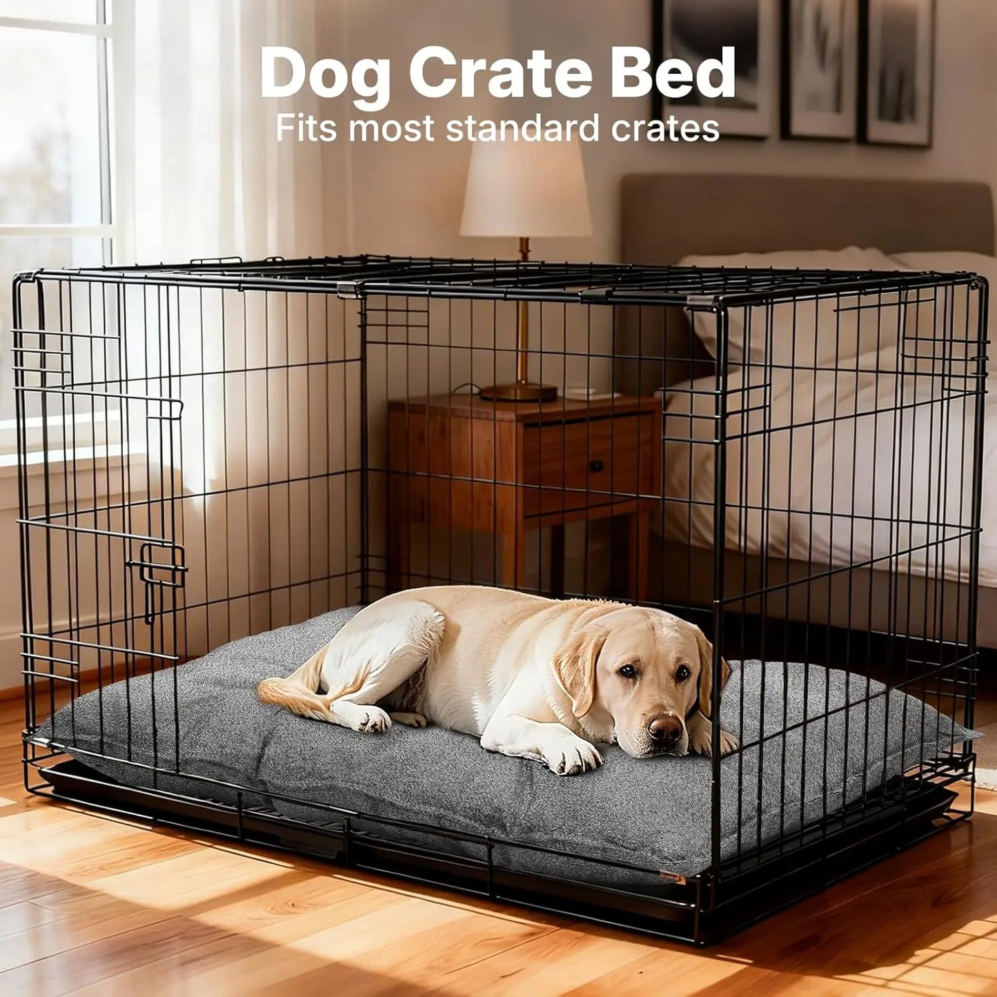 Veehoo Indestructible Dog Bed for Crates — Chew-Proof, Reinforced Corners | High-Loft Padding | Washable Pet Mat for Large Dogs | 4 Sizes