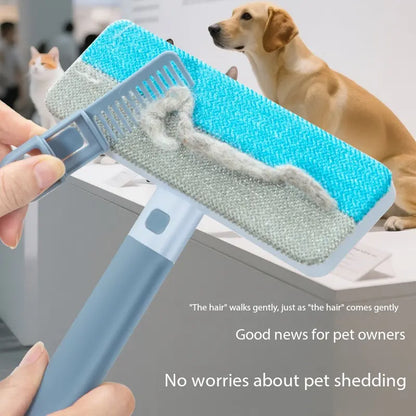 Reusable Pet Hair Remover Brush — Extra-Long Handle, Washable Lint Cleaner for Dog & Cat Hair | Multi-Surface Use on Furniture, Bedding, Clothes & Car Interiors
