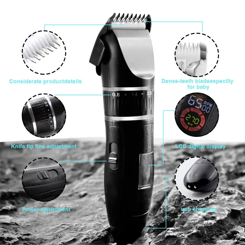 Tife Rechargeable Pet Grooming Clipper Kit – Quiet Cordless Waterproof Trimmer for Dogs & Cats with Thick Coats