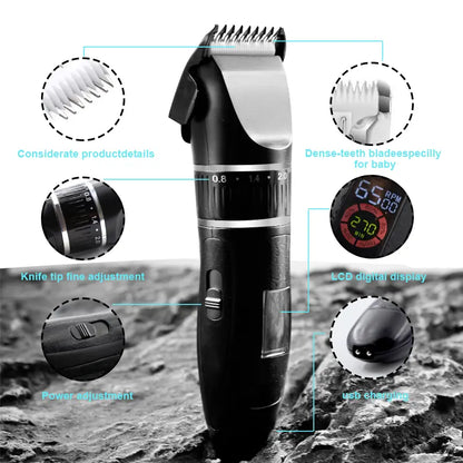 Tife Rechargeable Pet Grooming Clipper Kit – Quiet Cordless Waterproof Trimmer for Dogs & Cats with Thick Coats