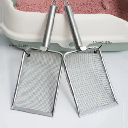 Stainless Steel Pet Waste Scoop — Cat Litter, Dog & Chicken Waste | Filter Net | Durable, Easy-Clean Multi-Purpose Pet Care Tool