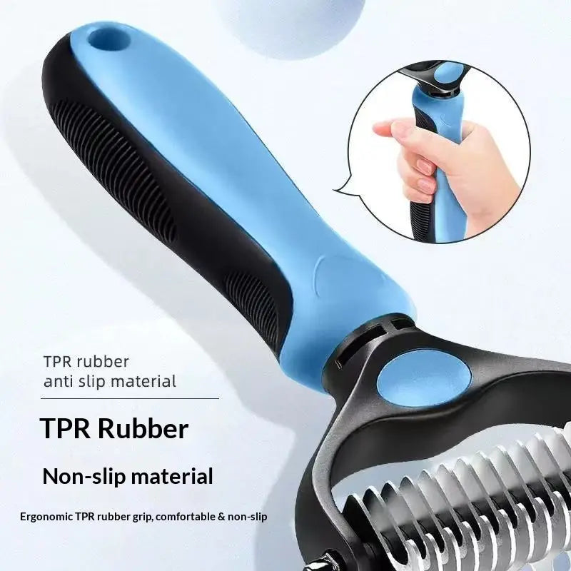 Pet Dematting Undercoat Rake — Double-Sided Deshedding Brush for Long-Haired Dogs & Cats | Pain-Free Tangle & Mat Remover | Reduces Shedding | For Huskies, Persians, Golden Retrievers & More